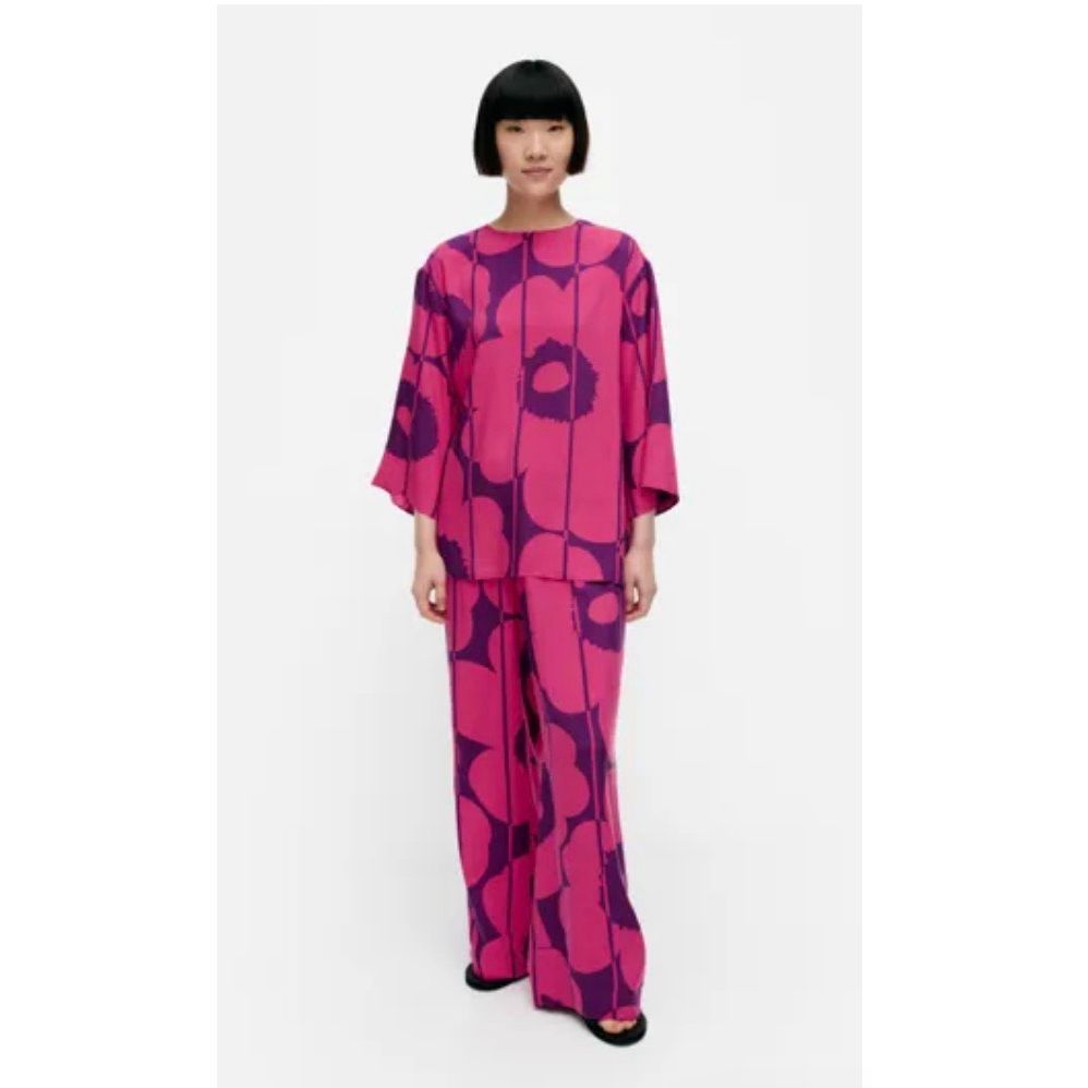 Marimekko Oaja Blouse Popover Top In Vesi Unikko Pattern 36